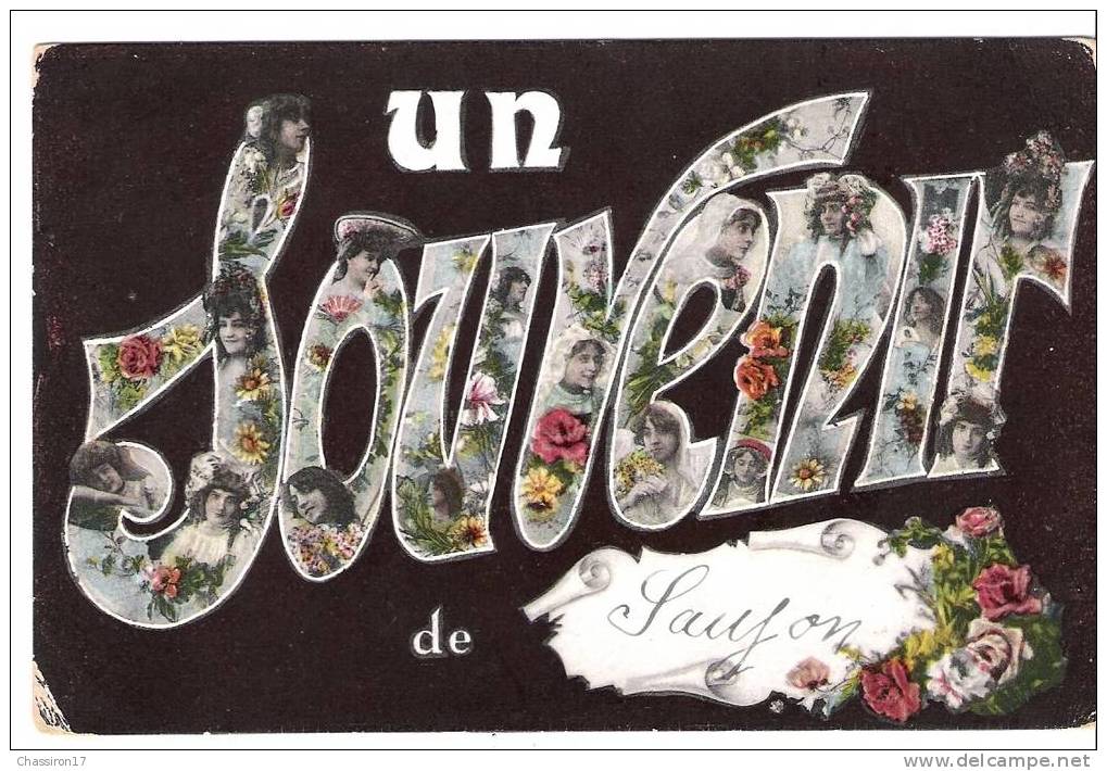 17 - Un Souvenir De  SAUJON -  Fleurs Et Visages De Femmes - Saujon