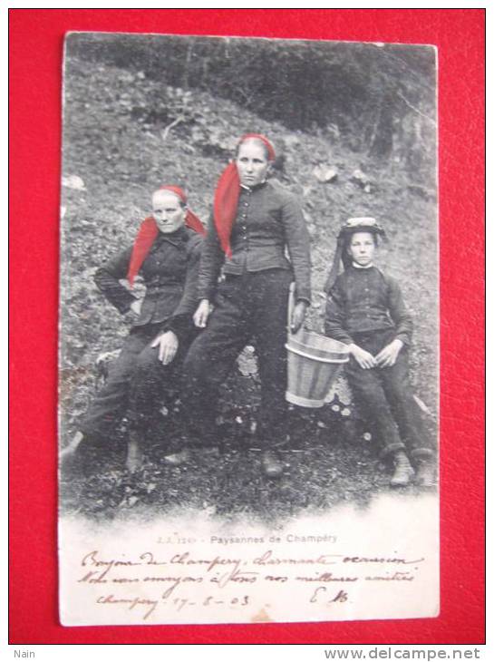 Suisse - CHAMPERY - Paysannes De Champéry - Foulard Rouge . - Champéry