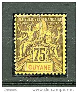 Guyane N° 41*   75c Violet S. Jaune - Autres & Non Classés