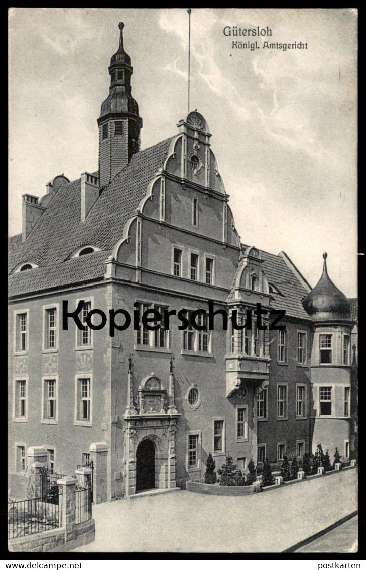 ALTE POSTKARTE GÜTERSLOH KÖNIGLICHES AMTSGERICHT 1911 Gericht Court Tribunal Cpa Postcard AK Ansichtskarte Guetersloh - Guetersloh