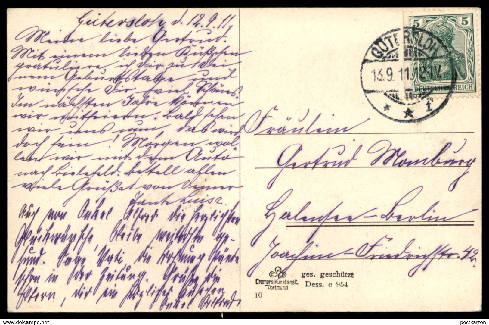 ALTE POSTKARTE GÜTERSLOH KÖNIGLICHES AMTSGERICHT 1911 Gericht Court Tribunal Cpa Postcard AK Ansichtskarte Guetersloh - Gütersloh