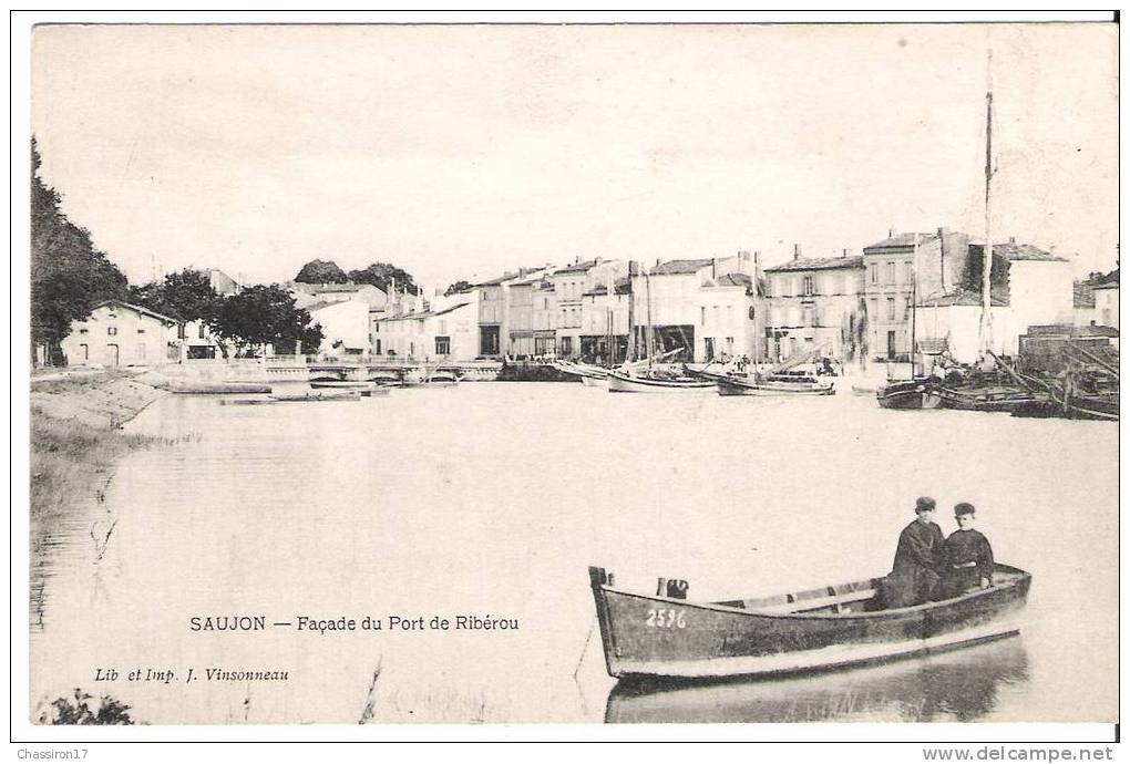 17 - SAUJON -  Façade Du Port De Ribérou - Animée - Saujon