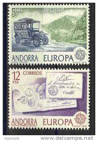 TIMBRE NOUVEAU ANDORRE 1979 EUROPA CEPT VOITURE ENVELOPPES DE PREPHILATELIE - 1979