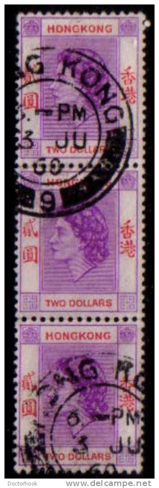 HONG KONG   Scott #  196   F-VF USED Strip Of 3 - Gebruikt