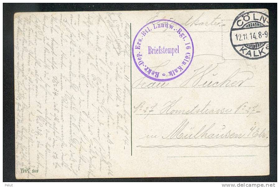 Carte Postale En Franchise Soldat Allemand   1914 Cöln-Kalk   §1572 - Autres & Non Classés