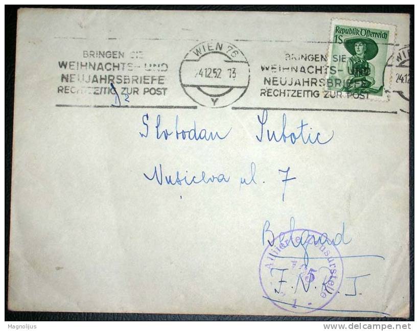 Austria,Letter,Alliierte Zenzurstelle 195,Stamp,Cover,Censored - Brieven En Documenten