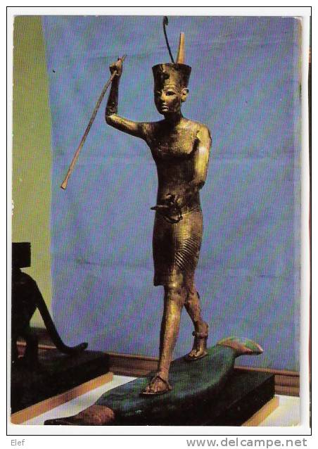 Le Trésor De Toutankhamon : Statuette Du Roi  , Tenant Un Harpon Sur Une Barque ; Musée Du Caire , EGYPTE ; TB - Antiquité