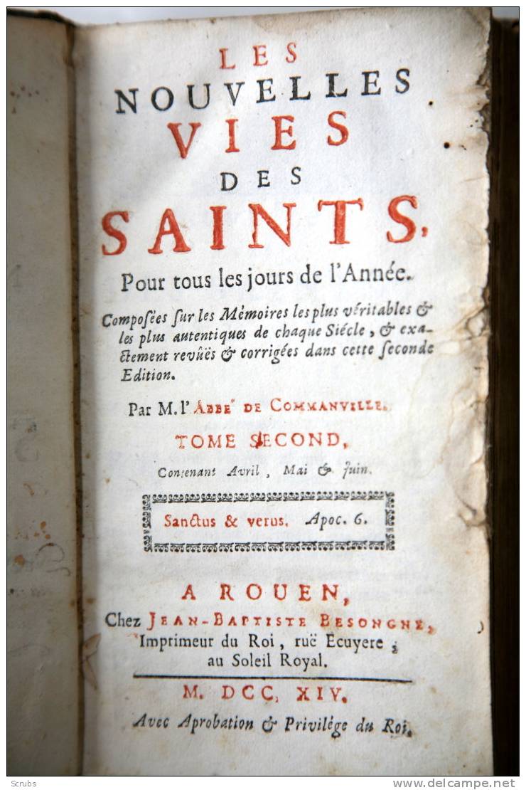 Les Nouvelles Vies Des Saints (1714 - 1701-1800