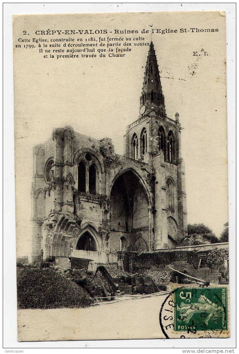 I5 - CREPY-en-VALOIS - Ruines De L´église Saint-Thomas (1915) - Crepy En Valois