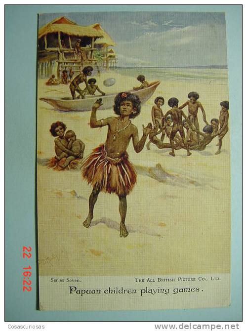4096 PAPOUASIE NOUVELLE GUINEÈ - NEW GUINEE  CHILDREN PLAYING GAMES ETHNIC   AÑOS / YEARS 1910 - Papouasie-Nouvelle-Guinée