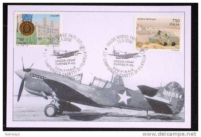 CACCIA USAAF CURTISS P-40L BORGO FAITI (LATINA) - 1939-1945: 2. Weltkrieg