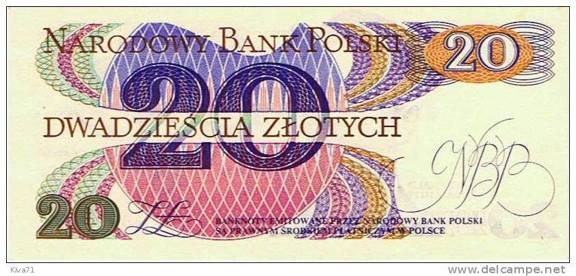 20 Zlotych "POLOGNE"  1982 UNC  Bc 75 - Polen