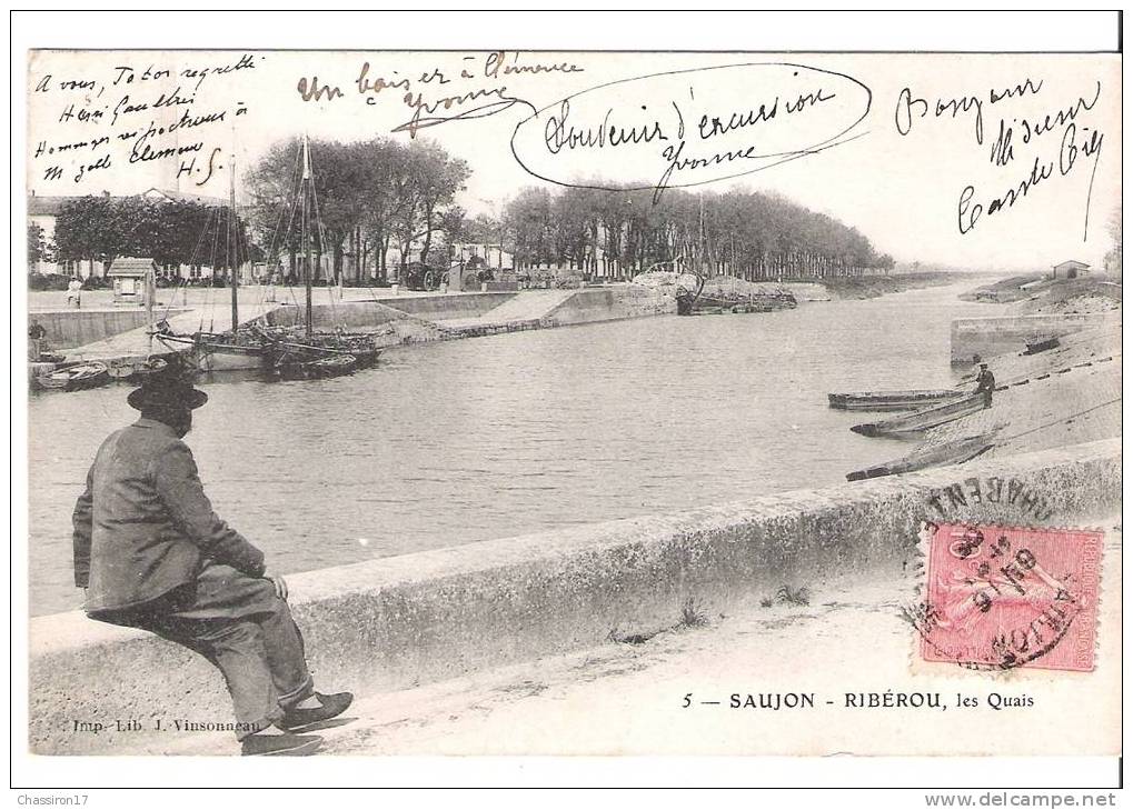 17 - SAUJON  - RIBEROU  - Les Quais - Animée - Saujon