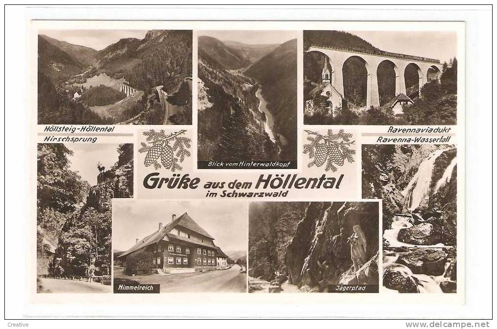 HÖLLENTAL - Schwarzwald - 7 Ansichten- Gelaufen  1954 - Höllental