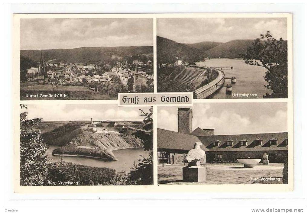 AK Von Der Ordensburg Vogelsang Bei Gemünd / Eifel - 4 Ansichten- Gelaufen  1951 - Schleiden