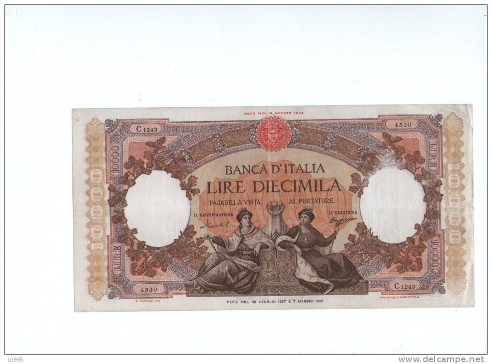 REPUBBLICA ITALIANA - BANCA D´ ITALIA -  LIRE 10000 REGINE DEL MARE BANCA D´ ITALIA - 26/01/1957 - 10000 Lire