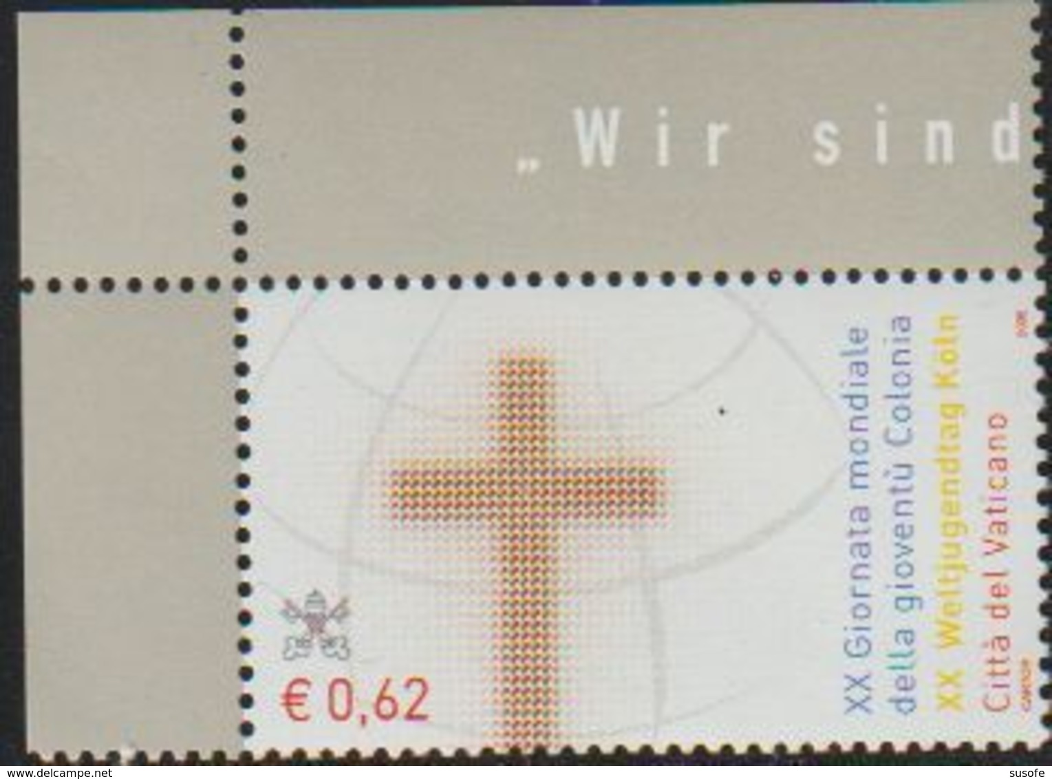 Vaticano 2005 Scott 1298 Sello ** Jornadas De La Juventud En Colonia Conjunta Con Alemania Yvert 1377 Michel 1520 Vatica - Unused Stamps