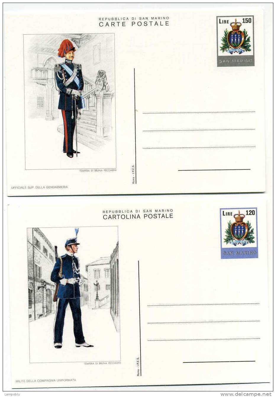 1978 - Uniformi Militari - 1ª Emissione - Cartoline Postali - C - Entiers Postaux