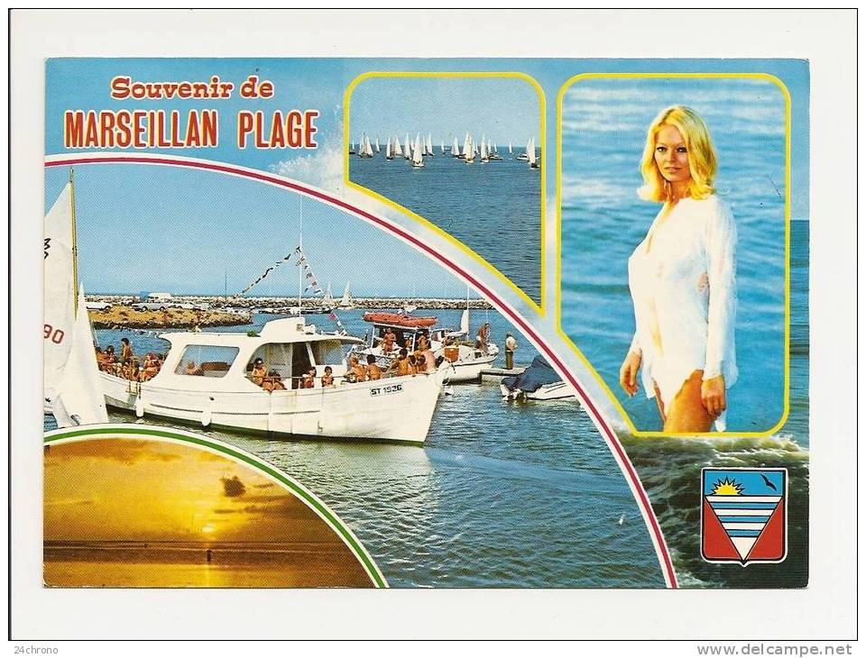 Marseillan Plage: Souvenir, Paradis Des Vacances Ensoleillées, Bateaux (08-1415) - Marseillan