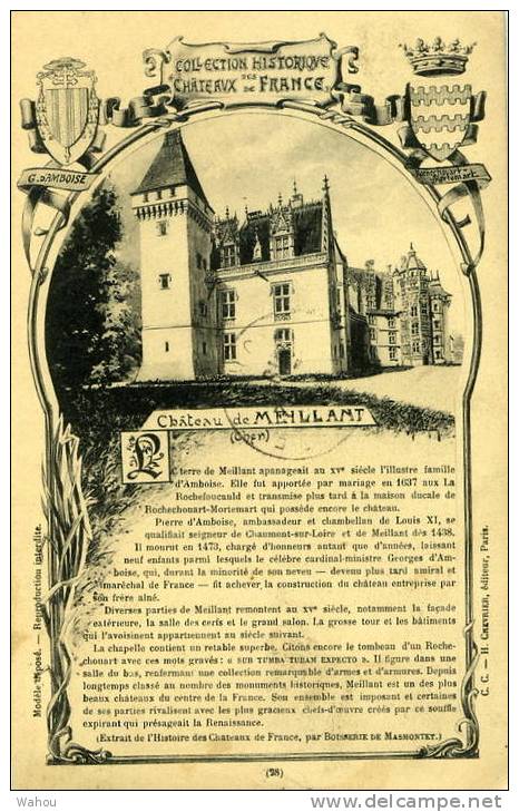 CHATEAU De MEILLANT (Cher) Collection Historique Des Châteaux De France  (a Voyagé En 1919) - Meillant