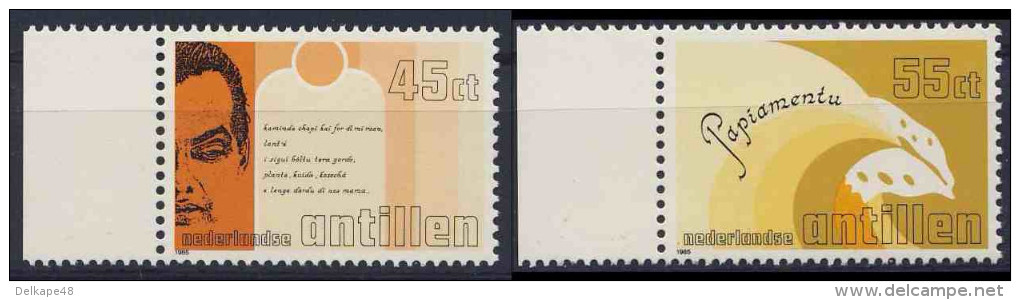 Nederlandse Antillen 1985 Mi 562 /3 SG 890 /1 ** Pierre Laufer,  Poem + "Papiamentu" - Creool Language / Papiamento - Otros & Sin Clasificación