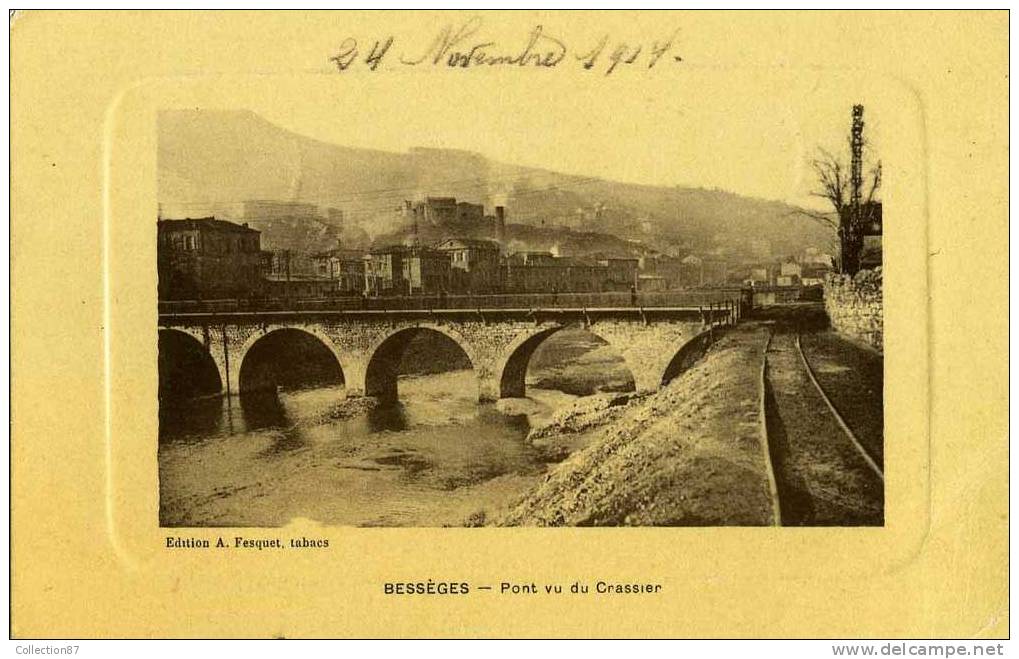 30 - GARD - BESSEGES - PONT VU Du CRASSIER - CARTE STYLE GRAVURE - Bessèges