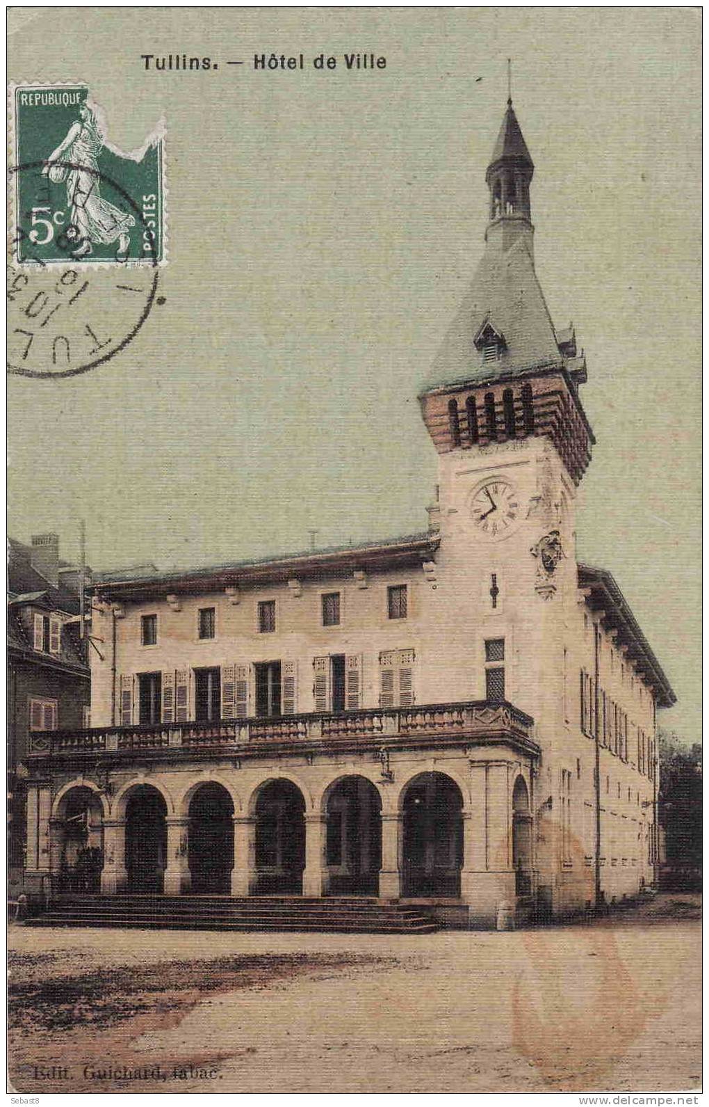 TULLINS HOTEL DE VILLE ( Carte Toilee ) - Tullins