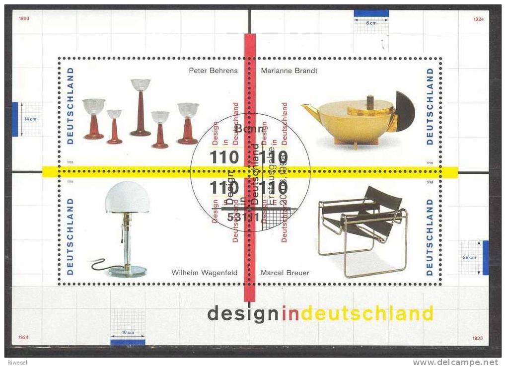 D 0032 A  Block 45  Design In Deutschland   Gest. - Oblitérés