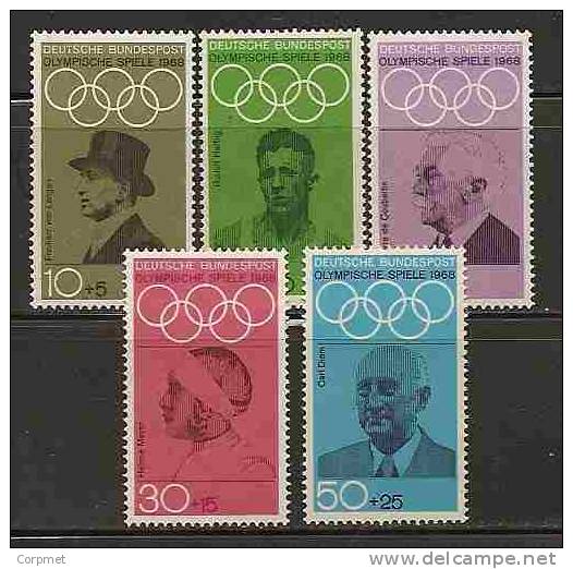 OLYMPIC GAMES - JEUX OLYMPIQUES DE MEXICO - GERMANY 1968-YVERT # 426/430 -IMAGES BOTH SIDES -MNH (Gum With Disturbances) - Summer 1968: Mexico City