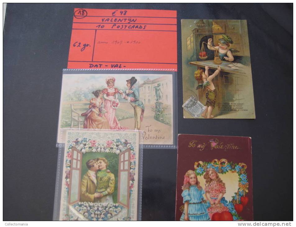 10 Old Postcards Valentijn - Valentin - Cupido's;  Before WWI -  Vooroorlogs WWI - Avant Guerre 1 - 5 - 99 Postkaarten