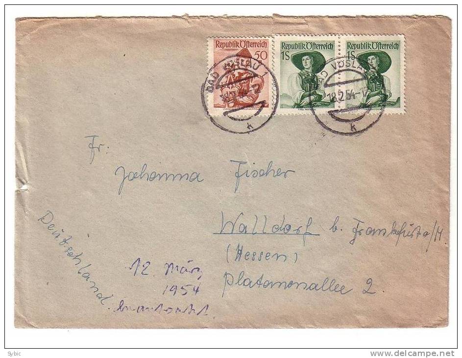 AUTRICHE Lettre Pour L´ALLEMAGNE / ÖSTERREICH Brief Nach Deutschland (1954) - Yvert 746 & 2 X 801 - Brieven En Documenten