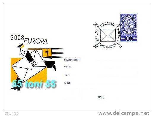 Bulgaria / Bulgarie  2008 Europe CEPT "Writing Letters Postal Stationery + Special First Day - 2008