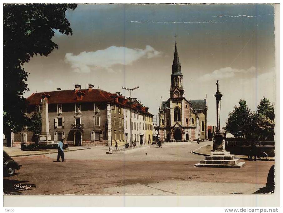 MAULEON-SOULE. - La Place De La Croix Blanche Et L'église. - Mauleon Licharre