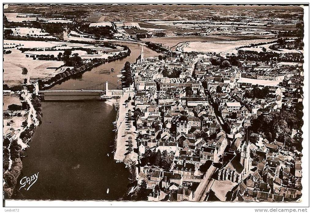 Cpsm (3) De 1958, Chalonnes-sur-Loire (M. Et L.), Vue Aérienne Et Le Pont Sur La Loire - Chalonnes Sur Loire