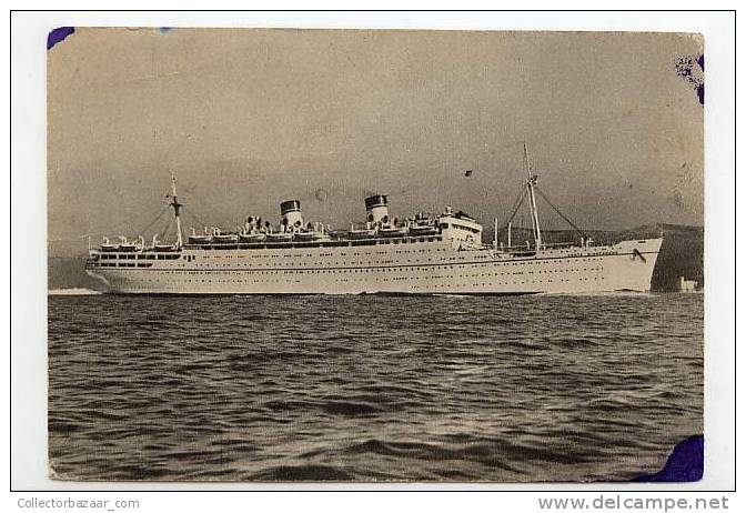 SHIP BOAT POSTCARD Ca 1900 Italia Societa Di Navigazione Genova "Conte Biancamano" - Paquebote