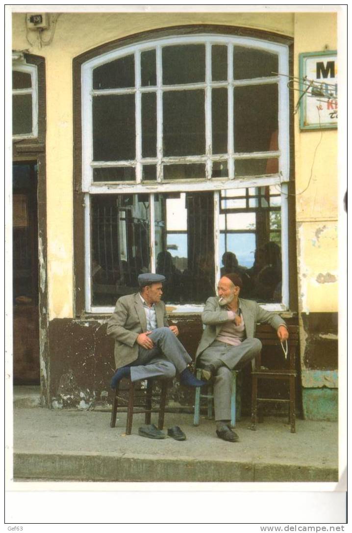 Turkie / Turkiye - Old Peasants Infront Of A Coffee-house (1992) - Cafes