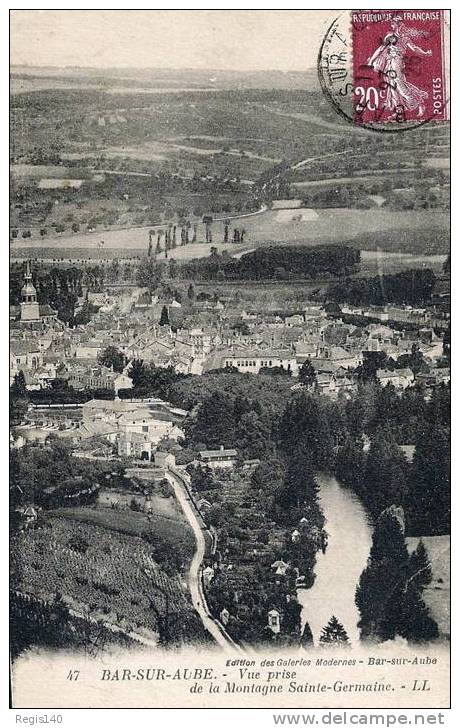 Bar Sur Aube - Vue Prise De La Montagne Sainte Germaine En 1926 - Bar-sur-Aube