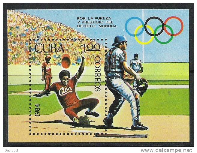 Q355.-.C U B A.- 1960.- BASEBALL / BEISBOL/ BASE-BALL .- .- EDIFIL # 3042 .- MNH .- VALUE  5.50  EUROS. - Béisbol