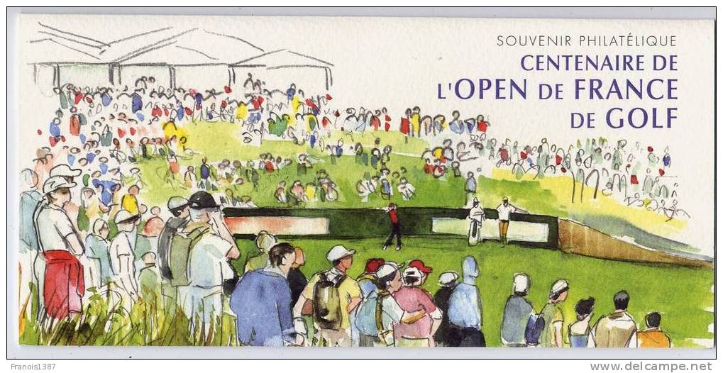 CARTE SOUVENIR + Bloc Feuillet  Centenaire De L´Open De France De Golf ** (voir Scan Du Bloc) - Souvenir Blocks & Sheetlets