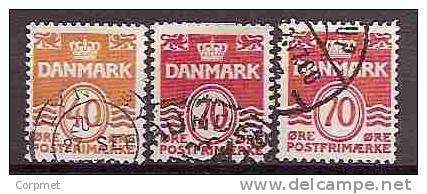 DENMARK - SERIE COURANTE - GRAVÉ - Yvert #  518/519/519a - VF USED - Gebruikt