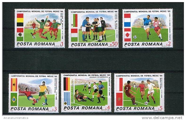 ROMANIA/RUMANIA  1.986  Y&t 3671/76  Serie Completa  MUNDIAL DE FUTBOL 86   SDL-63 - Lotes & Colecciones