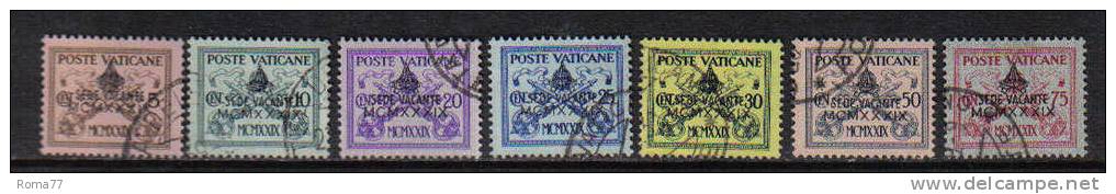 V82 - VATICANO 1939: " Sede Vacante "  La Serie Completa 61/67 - Usati