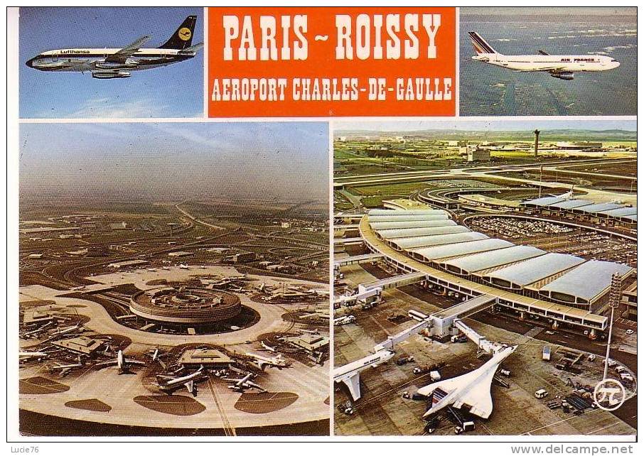 ROISSY EN FRANCE -  4 Vues - Les Aérogares 1 Et 2 De L´Aériport Charles De Gaulle -  N° 381 - Roissy En France