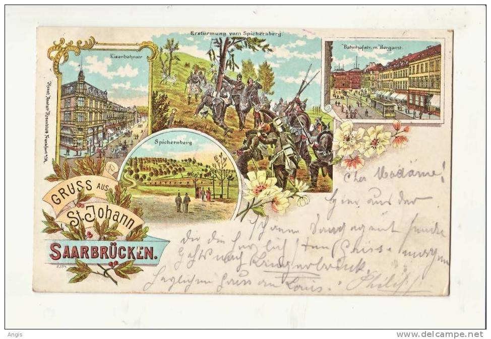 CPA---Allemagne >   Sarre >   Saarbruecken  ---- GRUSS AUS SAARBRUCKEN----ST.JOHANN---LITHO-- - Saarbruecken