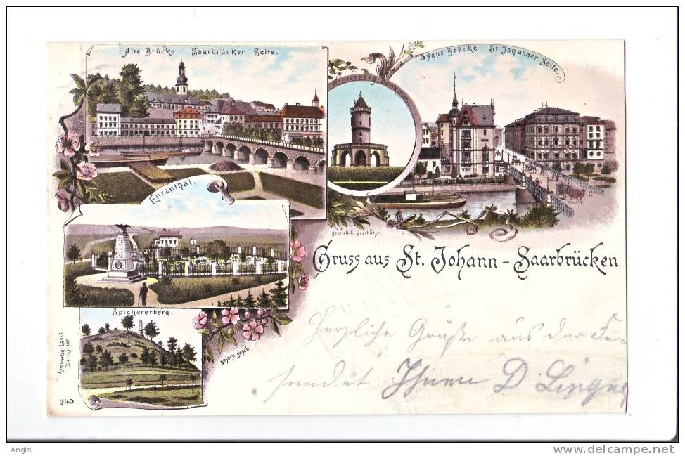 CPA---Allemagne >   Sarre >   Saarbruecken  ---- GRUSS AUS ST.JOHANN---LITHO-- - Saarbrücken