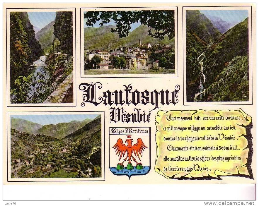 LANTOSQUE -  4 Vues - Blason - Légende - Lantosque