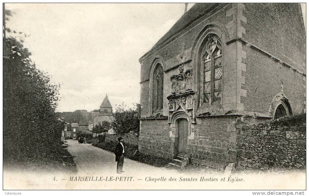 CPA Marseille-le-Petit - Chapelle Des Saintes Hosties Et L´eglise - Marseille-en-Beauvaisis