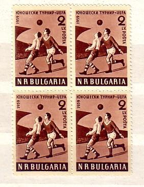 1958  FOOTBALL - UEFA  1v.  Block Of Four -MNH  BULGARIA / Bulgarie - Neufs