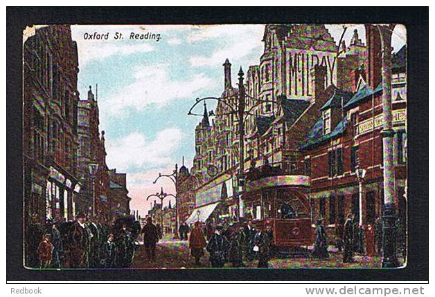 1907 Postcard Tram Oxford Street Reading Berkshire - Ref B114 - Reading