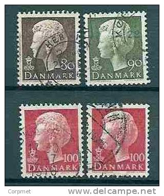 DENMARK - SERIE COURANTE - Reine MARGRETHE II  - Yvert # 624/626 (include 626a - Papier Non Fluo) - VF USED - Used Stamps
